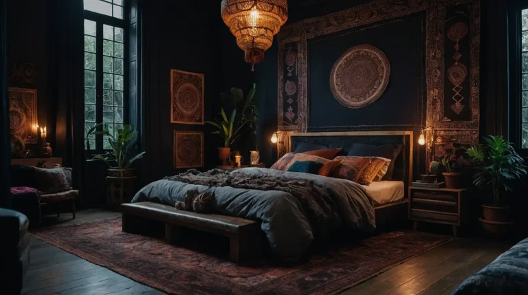 27 Enchanting Dark Boho Bedroom Ideas That Blend Mystery With Comfort